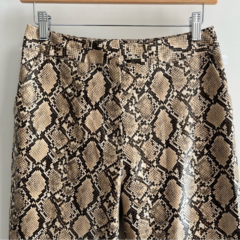[topshop] snake print faux leather textured pants tan - Picture 3 of 6